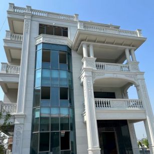 连云港 白麻花岗岩别墅外墙干挂效果展示