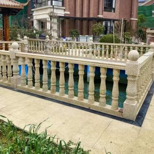 连云港黄金麻花岗岩石材栏杆，扶手，将军柱，花瓶柱