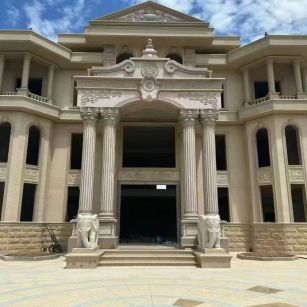 连云港 黄金麻别墅外墙干挂，大柱，大象，蘑菇石，雕花板