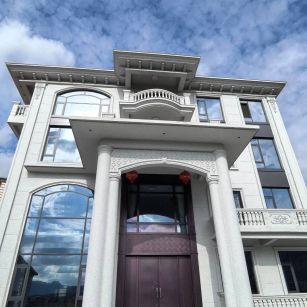 连云港白麻别墅外墙干挂石材效果示例