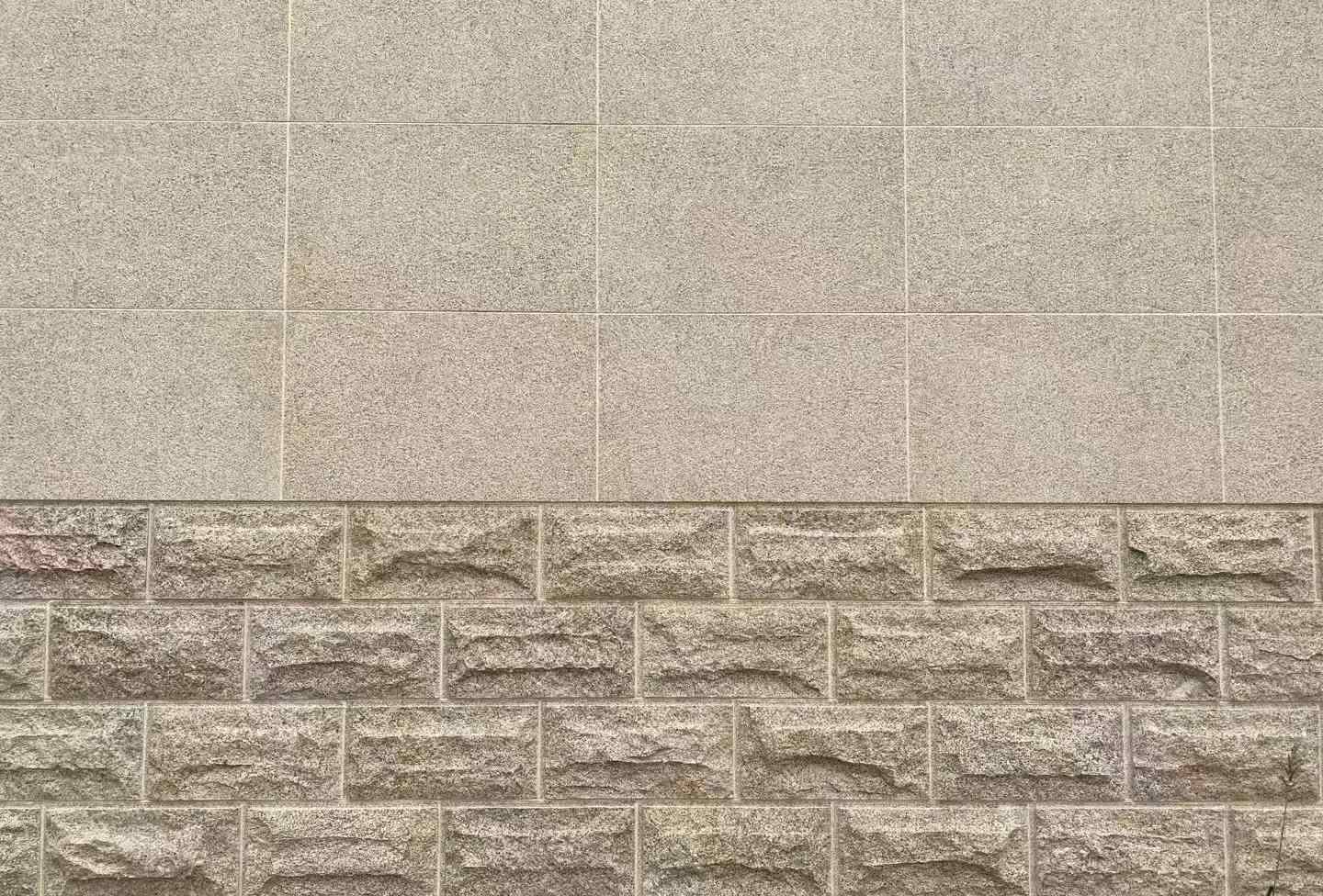 连云港 黄金麻自然面蘑菇石配荔枝面干挂