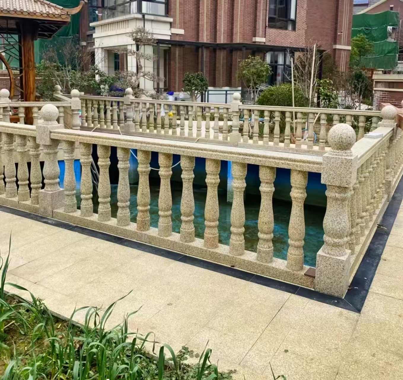 连云港黄金麻花岗岩石材栏杆，扶手，将军柱，花瓶柱