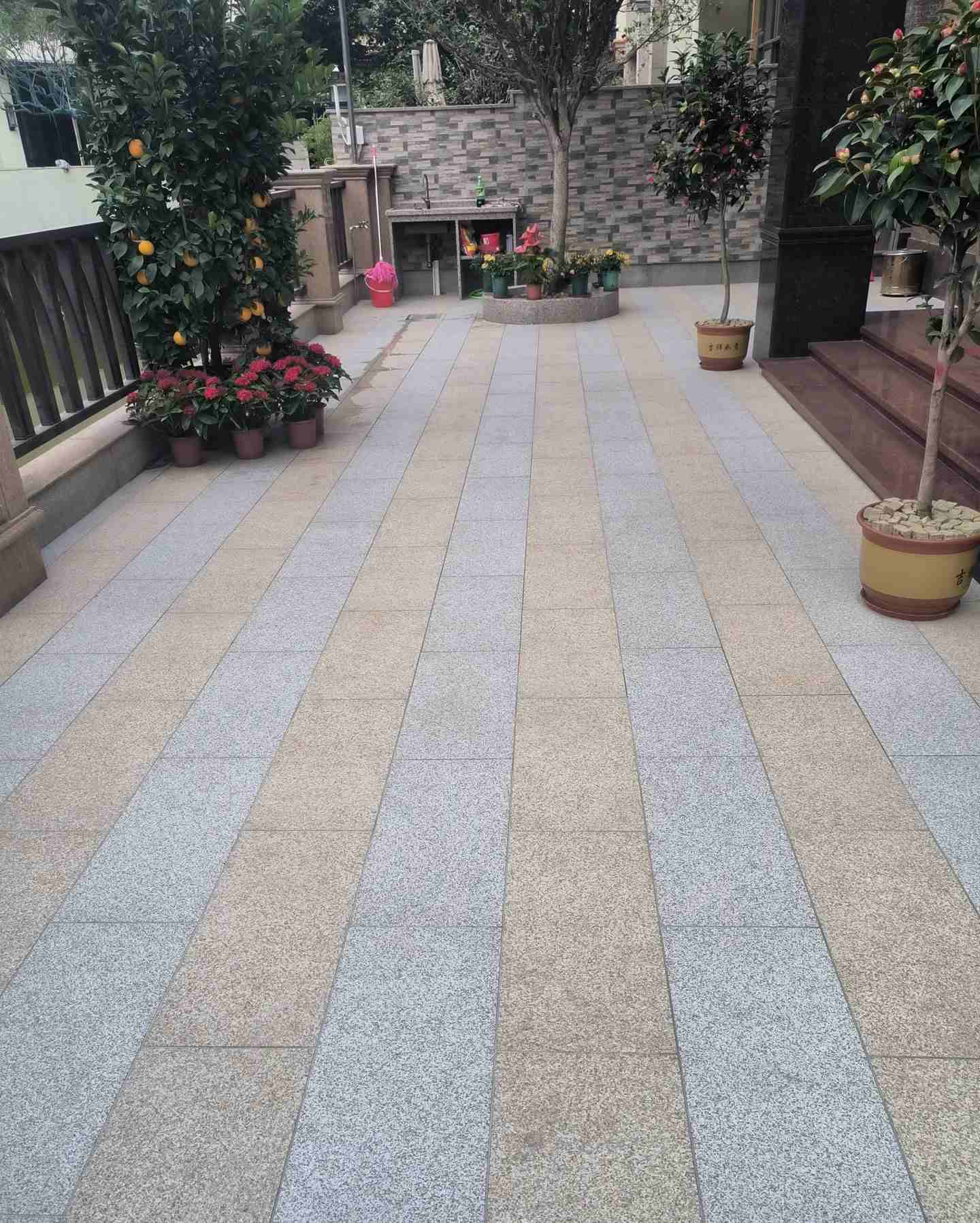 连云港 黄金麻白麻荔枝面庭院铺装展示