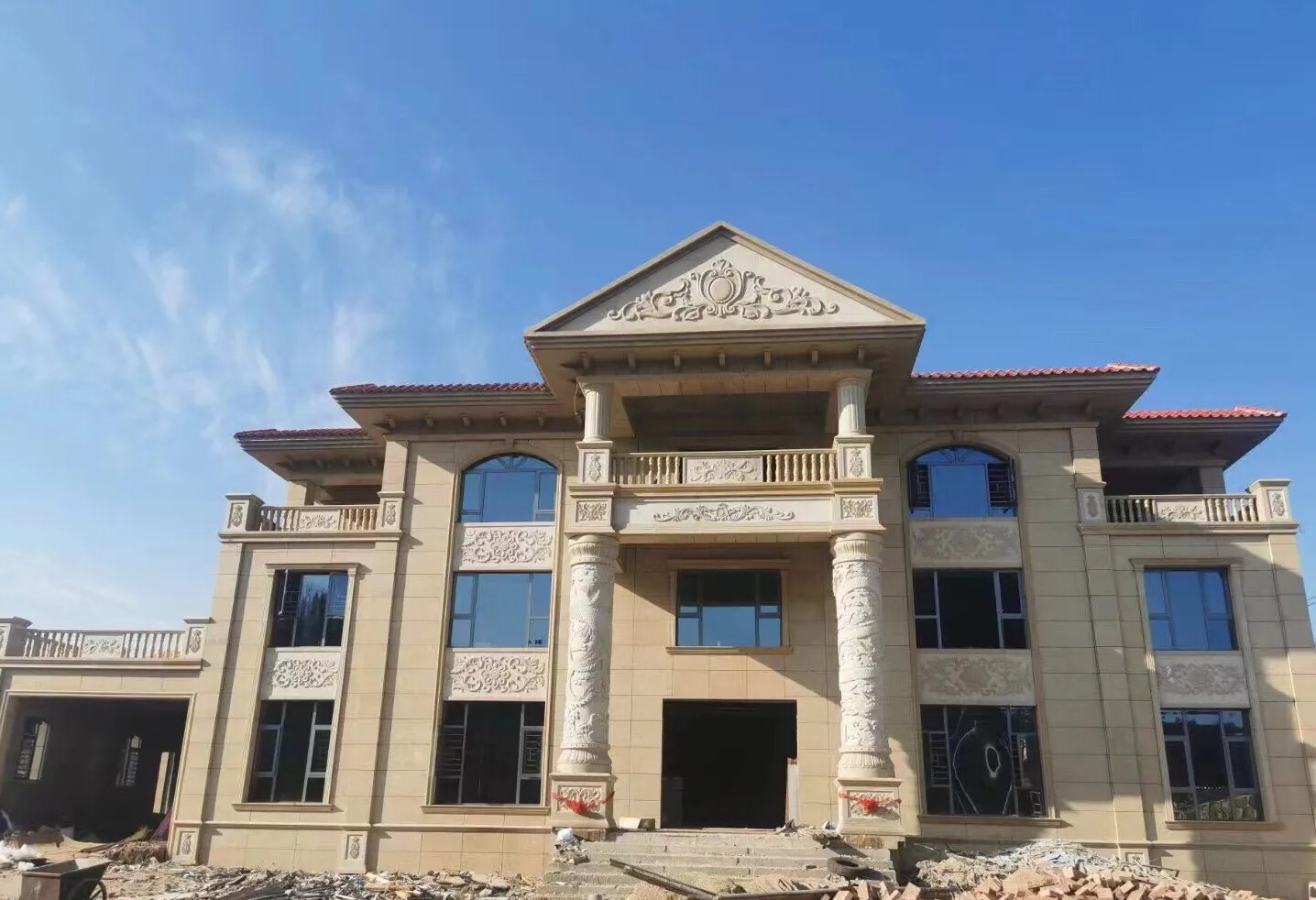 连云港 黄金麻花岗岩别墅外墙干挂